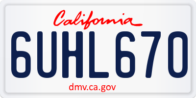CA license plate 6UHL670