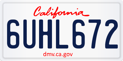 CA license plate 6UHL672