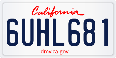 CA license plate 6UHL681