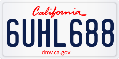 CA license plate 6UHL688