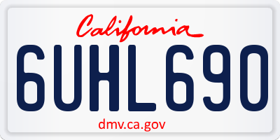 CA license plate 6UHL690