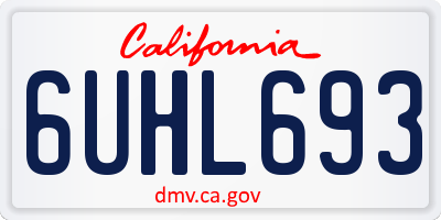 CA license plate 6UHL693