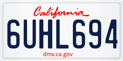 CA license plate 6UHL694