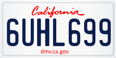 CA license plate 6UHL699