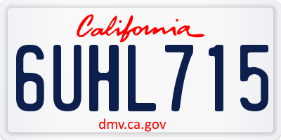 CA license plate 6UHL715