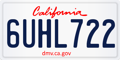 CA license plate 6UHL722