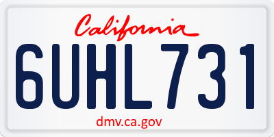 CA license plate 6UHL731