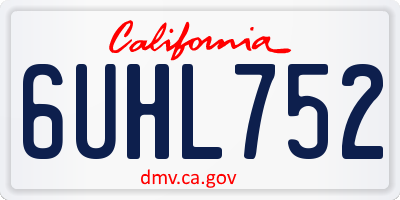 CA license plate 6UHL752