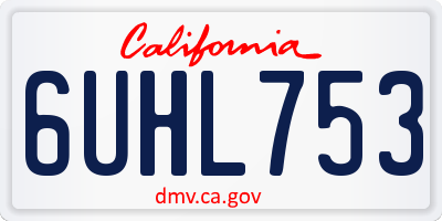CA license plate 6UHL753