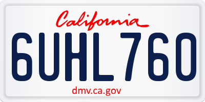 CA license plate 6UHL760
