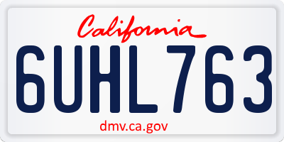 CA license plate 6UHL763