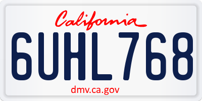 CA license plate 6UHL768