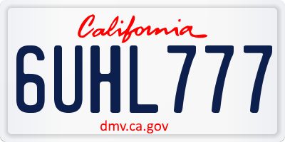CA license plate 6UHL777