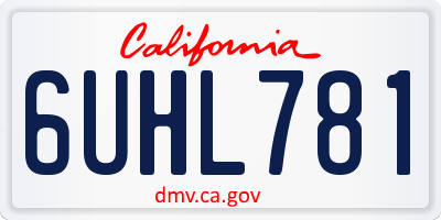 CA license plate 6UHL781