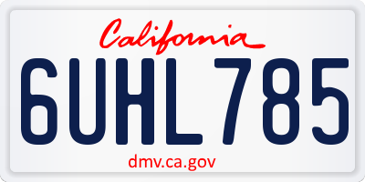 CA license plate 6UHL785