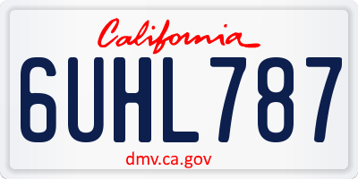 CA license plate 6UHL787