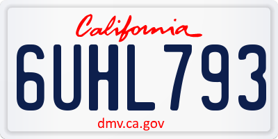 CA license plate 6UHL793