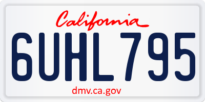 CA license plate 6UHL795