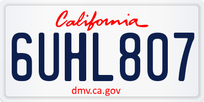 CA license plate 6UHL807