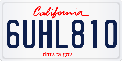 CA license plate 6UHL810