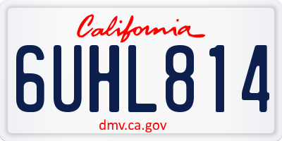 CA license plate 6UHL814
