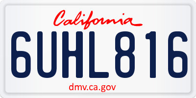 CA license plate 6UHL816