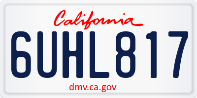 CA license plate 6UHL817