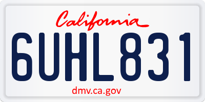 CA license plate 6UHL831