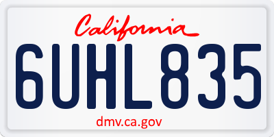 CA license plate 6UHL835