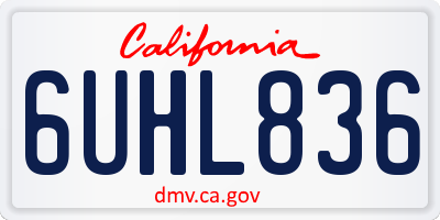 CA license plate 6UHL836