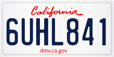 CA license plate 6UHL841