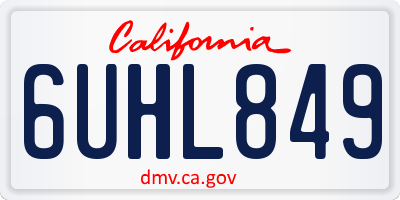 CA license plate 6UHL849