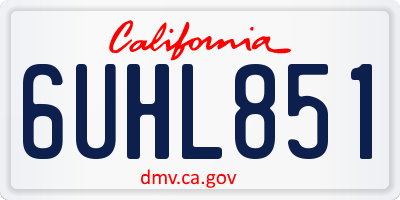 CA license plate 6UHL851