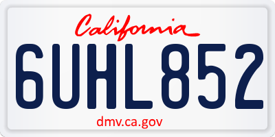 CA license plate 6UHL852