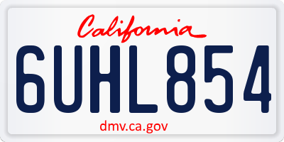 CA license plate 6UHL854