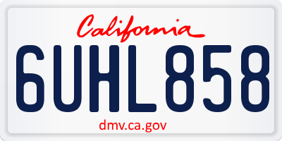 CA license plate 6UHL858