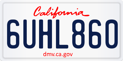 CA license plate 6UHL860