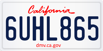 CA license plate 6UHL865