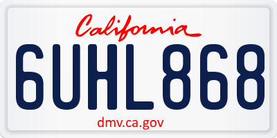 CA license plate 6UHL868