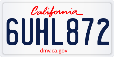 CA license plate 6UHL872