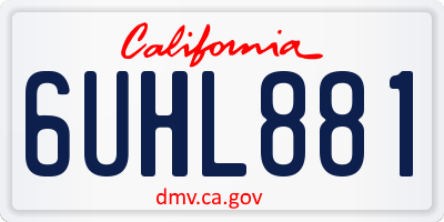 CA license plate 6UHL881