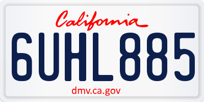 CA license plate 6UHL885