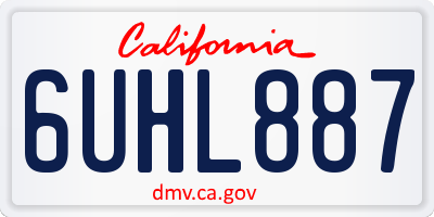 CA license plate 6UHL887