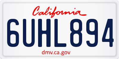 CA license plate 6UHL894
