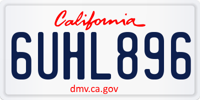 CA license plate 6UHL896