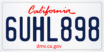 CA license plate 6UHL898