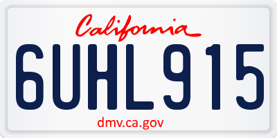 CA license plate 6UHL915