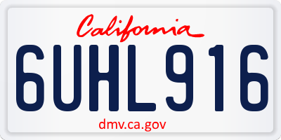 CA license plate 6UHL916