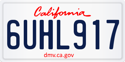CA license plate 6UHL917