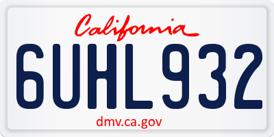 CA license plate 6UHL932